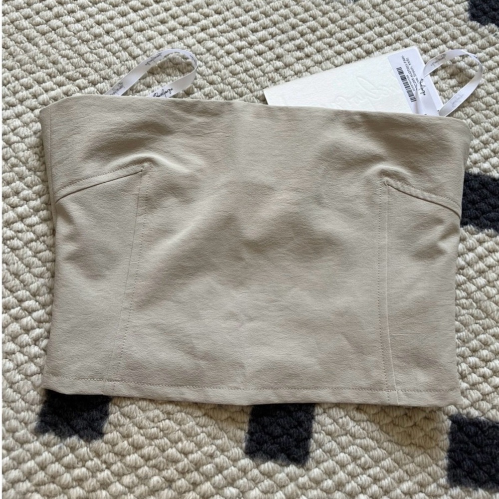 Beige Strapless Top